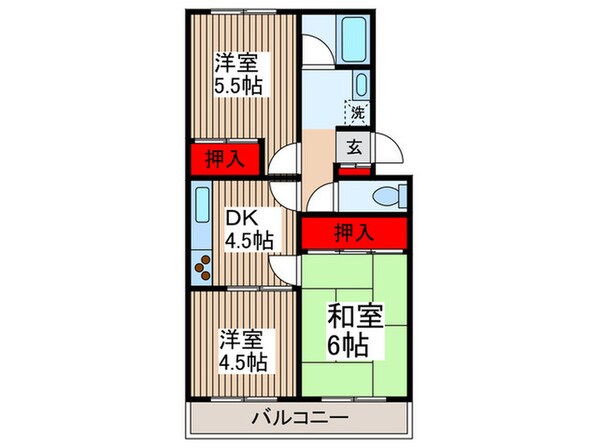 ニュ－パ－クマンションの物件間取画像